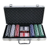 Maleta Poker 300 Fichas Sem Numeração 2 Baralhos - Qualidade