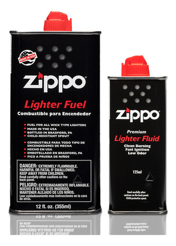 2 Botes De Gasolina Zippo Original 1pz De 4oz + 1pz De 12oz