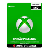 Cartão Xbox Live 60 Reais Gift Card Brasileiro Envio Flash