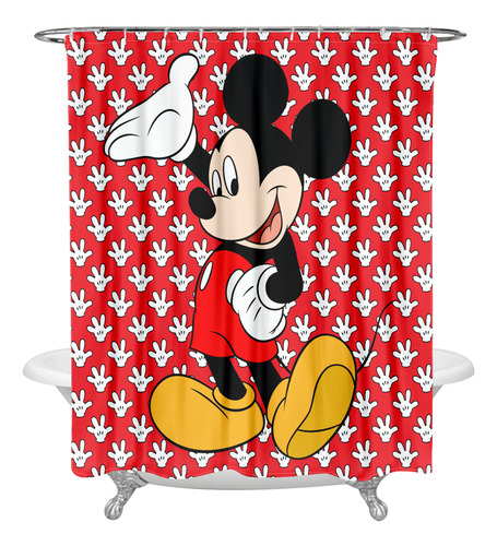 Cortina De Chuveiro Engraçada Mickey & Minnie Mouse E 12 Gan