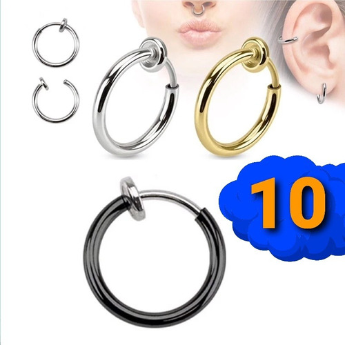 Aro Piercing  Clip Falso 1 Unidad Colores Fashion