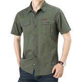 Camisa Táctica Ropa Militar Para Hombre Bolsillo Manga Corta