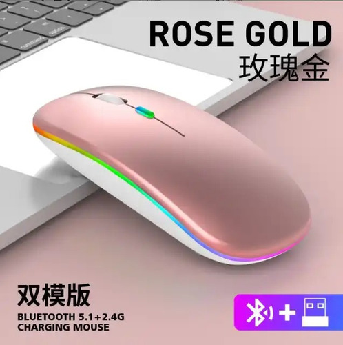 Mouse Rgb Bluetooth Y Usb Gamer Para Juegos Sin Ruido