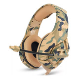 Auriculares Gamer Onikuma K1-b Camuflado Amarillo Ref