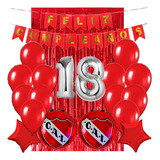 Combo Kit Globos Independiente Rojo Numeros Feliz Cumple