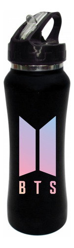 Termo Pitillo Bts K-pop Botilito Negro 650ml X