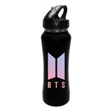 Termo Pitillo Bts K-pop Botilito Negro 650ml X