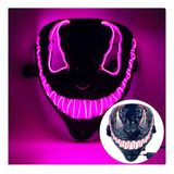Máscara De Halloween Luz Led + Baterías Venom
