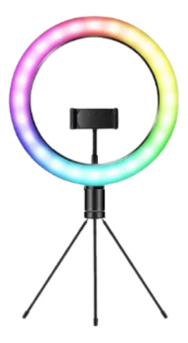Aro De Luz Multicolor Soporte Celular Mj-26cm