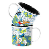 Taza Enlozada Lechera Pato Donald Con Y Sin Cafe