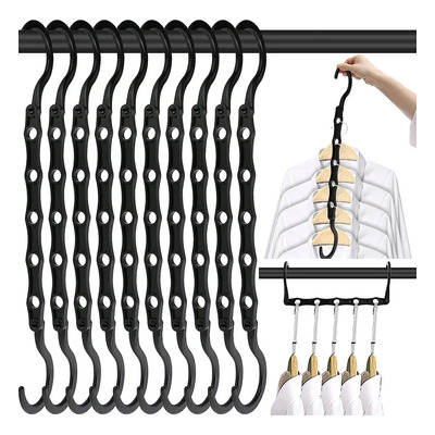 10 Pcs Mágicas Ahorro De Espacio Ropa Ganchos | MercadoLibre