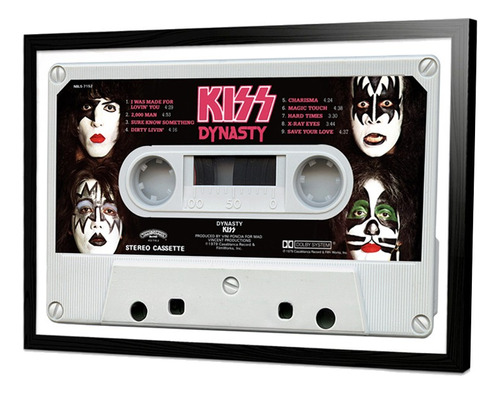 Cuadro Kiss Cassette Dinasty Retro Vintage Poster 50x70