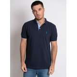 Camisa Polo Azul Marinho Lisa Aleatory