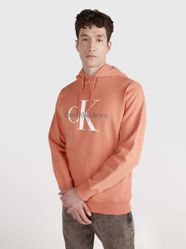 Sudadera Naranja Para Hombre Con Logo Frontal Calvin Klein
