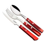 Set 3 Cub Tramontina Polywood Tenedor Cuchillo Asado Cuchara