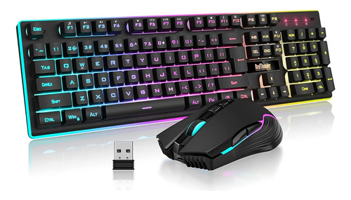 Combo De Teclado Y Mouse Inalámbricos Gamer Alto Rendimiento