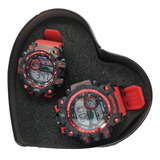 Combo 2 Relojes Para Pareja Estuche De Corazón Reloj Digital