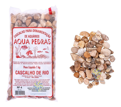 Cascalho De Rio Nº 4 Para Aquários 1kg