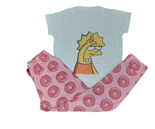 Pijama Mujer Conjunto Stitch Netflix Los Simpson Tik Tok