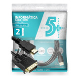 Cabo Conversor Dvi-d Para Hdmi 2 Metros - Dual Link - 24+1 P