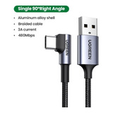 Ugreen Cable Usb-a A Usb-c 2m Pd 90° Carga Rapida 20v 3a 60w