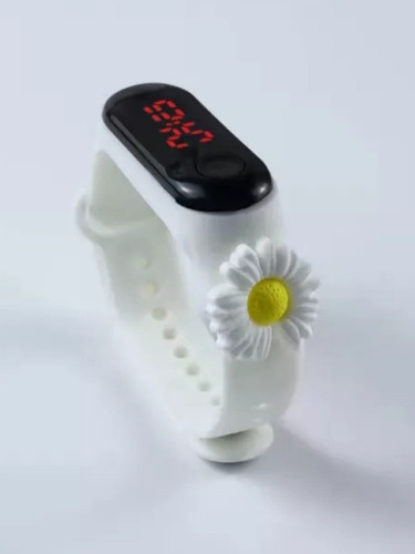Reloj Digital Para Niña Flor Blanca
