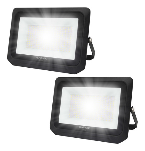 Kit X2 Reflector Led Blanco 200w Exteriores Alta Potencia