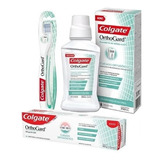 Combo Colgate Orthogard Ortodóntico Cepillo Enjuague Pasta