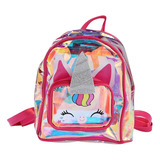 Mochila Niñas Kinder Kawaii Transparente Unicornio