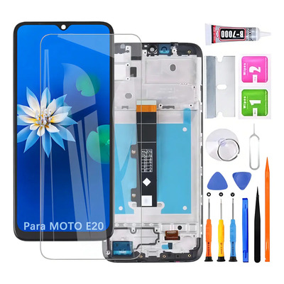 Pantalla Para Moto E20 Xt2155 Display Con Marco H&lycyj00275 Negro