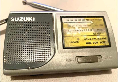 Rádio Portátil Suzuki Antigo Usado Sucata Mini 