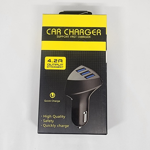 Cargador Auto X3 Usb 4.2a Cargarapida 12v 24v Vehiculo