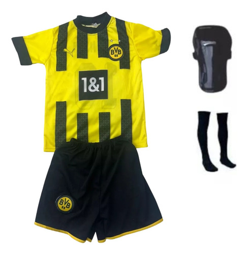 Conjunto Barcelona  Meião E Caneleira Uniforme Ifantil