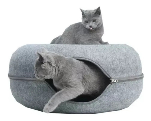 Cama De Feltro Em Túnel Para Gatos Donuts Ninho De Animais X