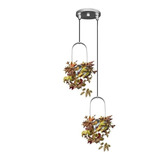 Pendente Decorativo Square D Prata Com Suporte Para Plantas