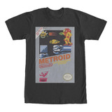 Camiseta Metroid Clásico Nes Retro Videojuego Algodón Negro