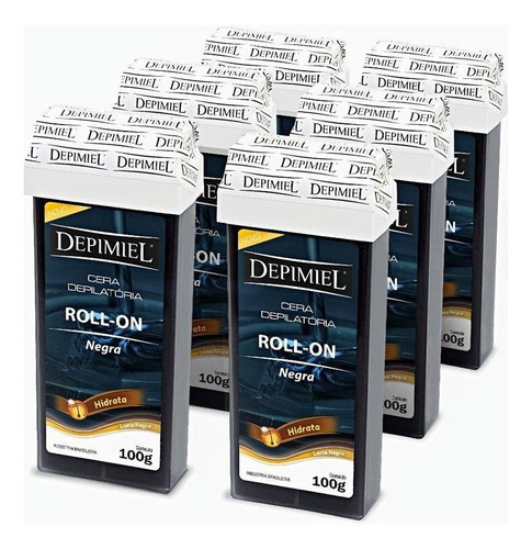 Depimiel Cera Depilatória Roll-on Negra Kit Com 24 Unid 100g