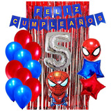 Combo Kit Deco Fiesta Globos Hombre Araña+numero 70cm