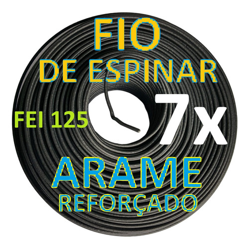 Kit Com 7 Fio De Espinar Isolado Fei 125 Arame Reforçado 