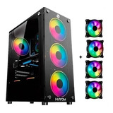 Gabinete Gamer 1749 Lateral E Frontal Em Vidro C/ 4 Fans Rgb