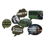 Kit Placas Festa Free Fire - 09 Unidades - Festcolor - Rizzo