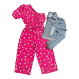 Macacão Macaquinho Feminino Infantil Mini Diva +jaqueta Luxo