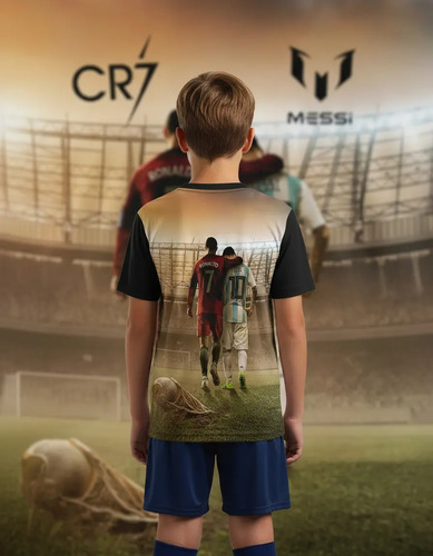 Playera Niños Jugadores Futbol Mundial Moda Full Print