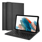 Funda Con Teclado Para Galaxy Tab A8 Sm-x200 X205 X207 Negra