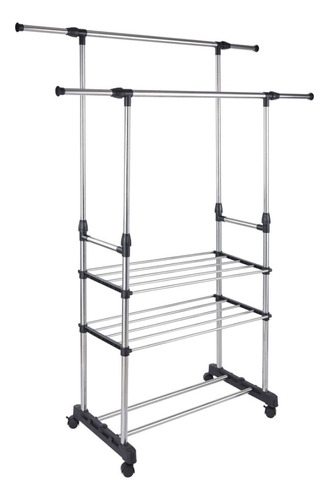 Rack Perchero Organizador De Ropa Hogar Closet Acero Inox