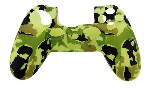 Funda Silicon Compatible Con Control Ps4 Camuflaje Verde 