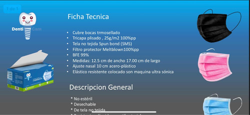 Cubre Boca Tricapa Termosellado Denticam