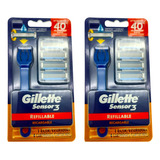 Rastrillo Gillette Sensor 3 Con 4 Cartuchos Pack 2pz