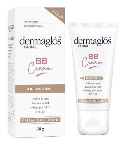 Dermaglós Facial Bb Cream X50 F30 Tono Medio