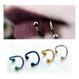 Piercing Espiral S, Labio, Oreja, Nariz, Acero, 4 Piezas